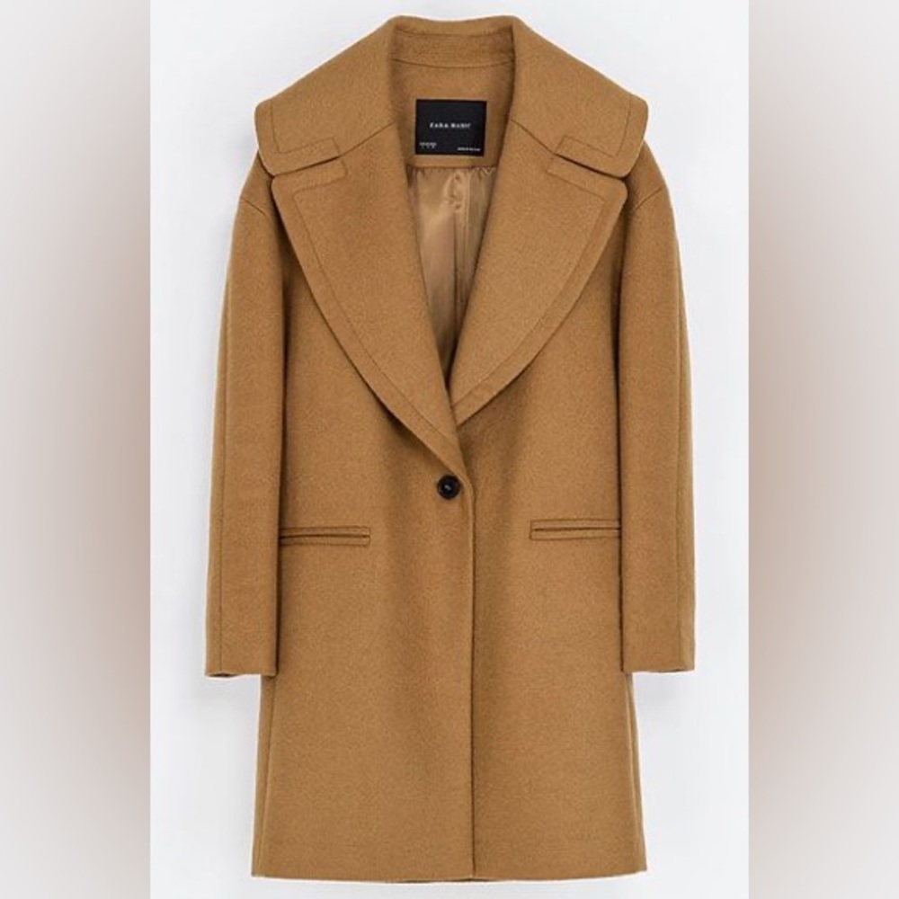 Zara camel coat with large lapels